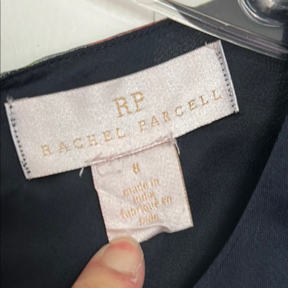 Rachel Parcell Floral Print Tie Waist Organza Midi Dress In Black Floral Ink - Picture 8 of 10